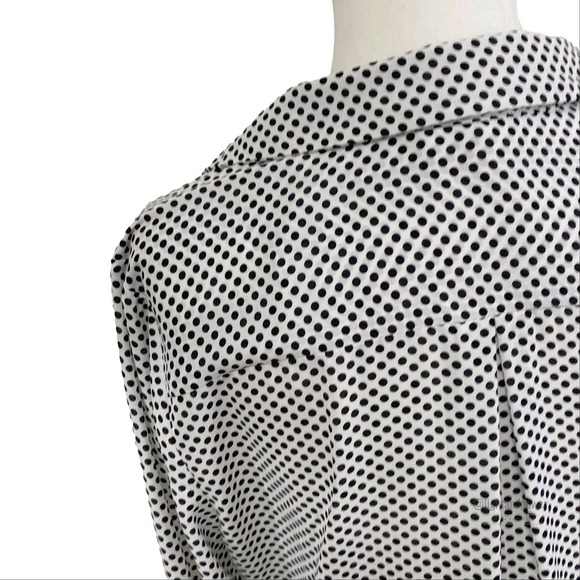 Como Vintage Black White Polk Dot Tunic Blouse S - Picture 7 of 12